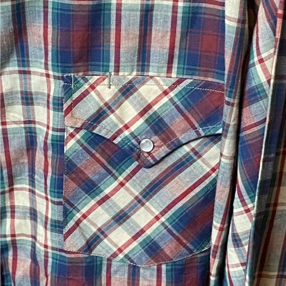 Ely Cattleman Men’s Sz 3XLT Plaid Western Pearl Snap Up Casual Shirt - Picture 3 of 5